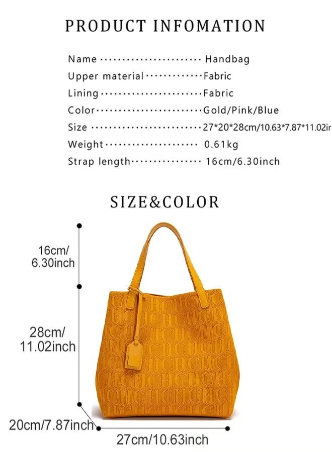Chchmu CHCH New Fashionable Design Women's Large-capacity Tote Bag Yellow - Image 5